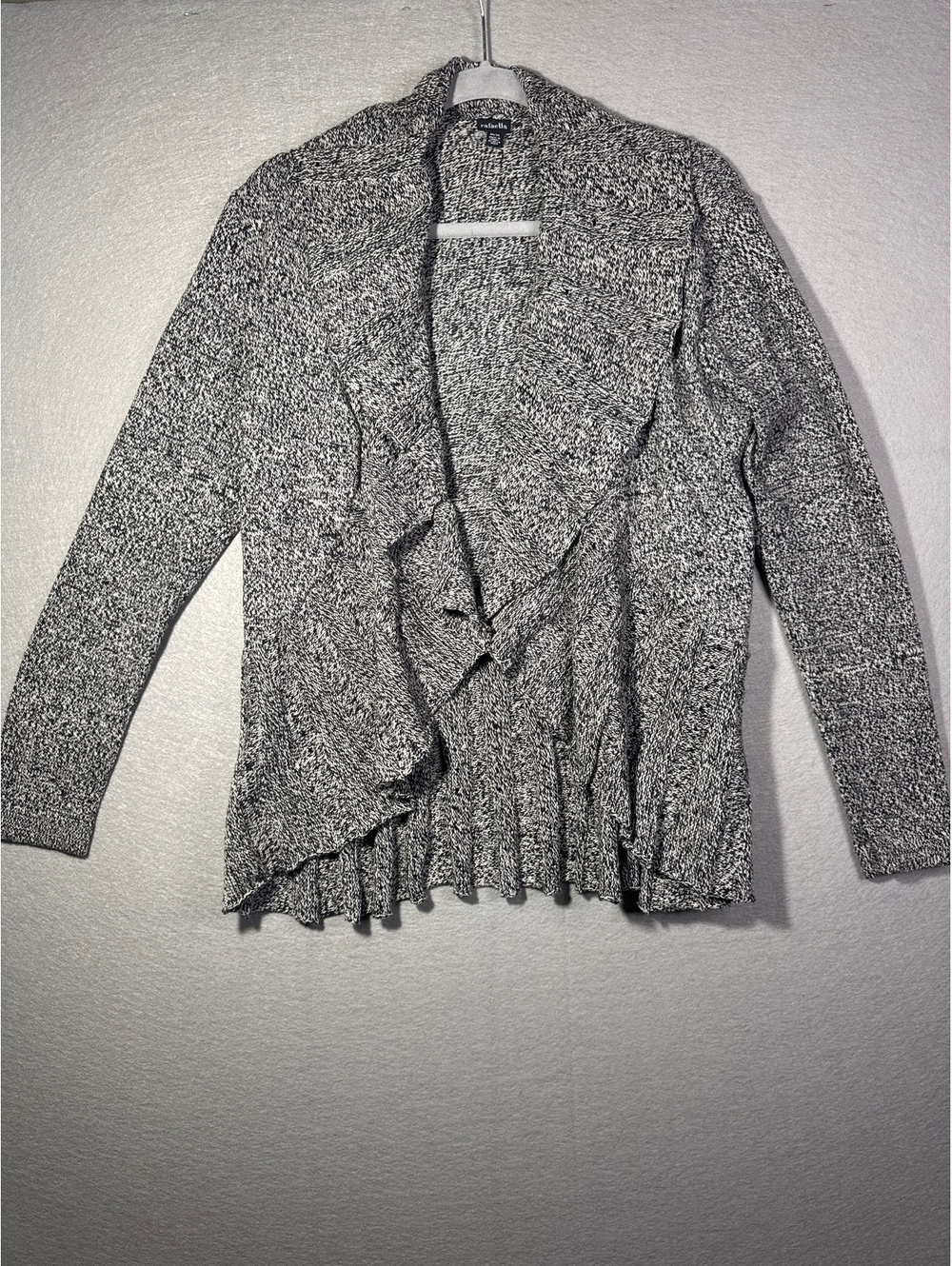Rafaella Women's Medium Marled Gray Open-Front Cardigan Sweater